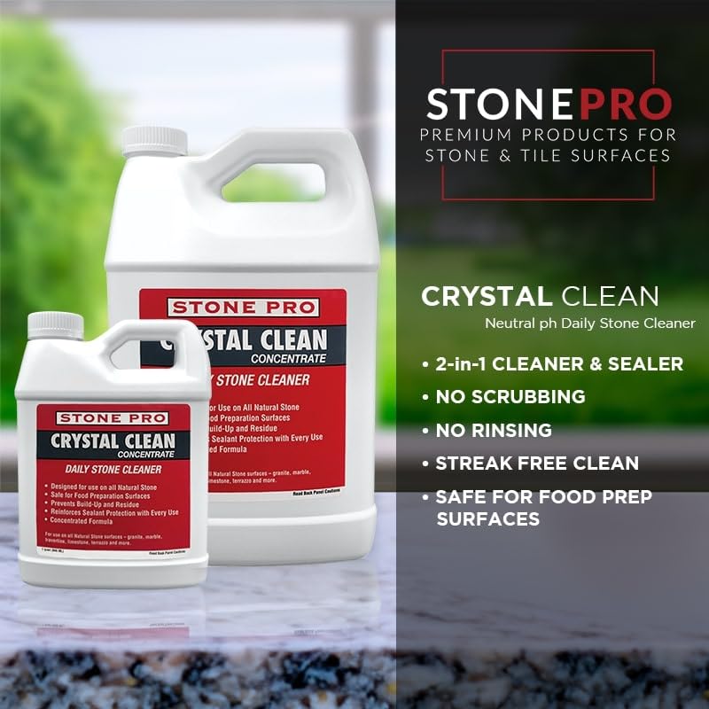 Stone Pro Crystal Clean - Surface Cleaner & Sealer, Concentrate 32 oz Quart - Image 4